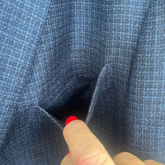 NWOT E ZEGNA TRAVELLER Blazer Sport Coat Wool Silk 46R Blue Check Lined 2 buttn - Picture 5 of 14